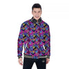 Heart Graffiti Print Pattern Baseball Jacket-grizzshop