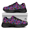 Heart Graffiti Print Pattern Black Chunky Shoes-grizzshop