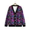 Heart Graffiti Print Pattern Cardigan-grizzshop