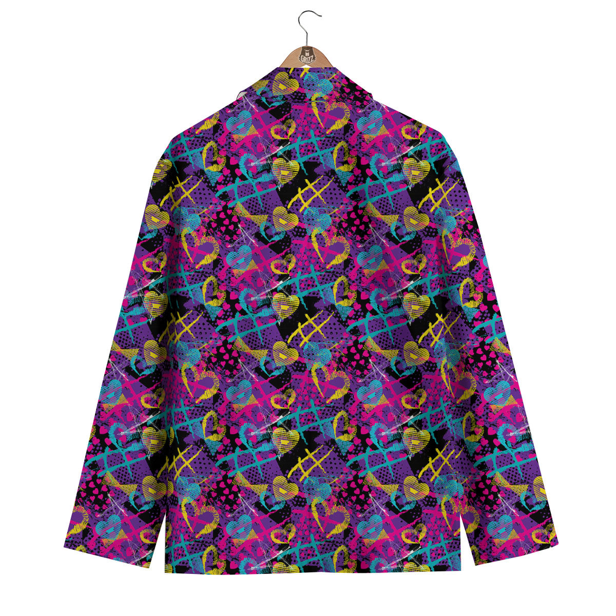 Heart Graffiti Print Pattern Men's Blazer-grizzshop