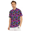 Heart Graffiti Print Pattern Men's Golf Shirts-grizzshop