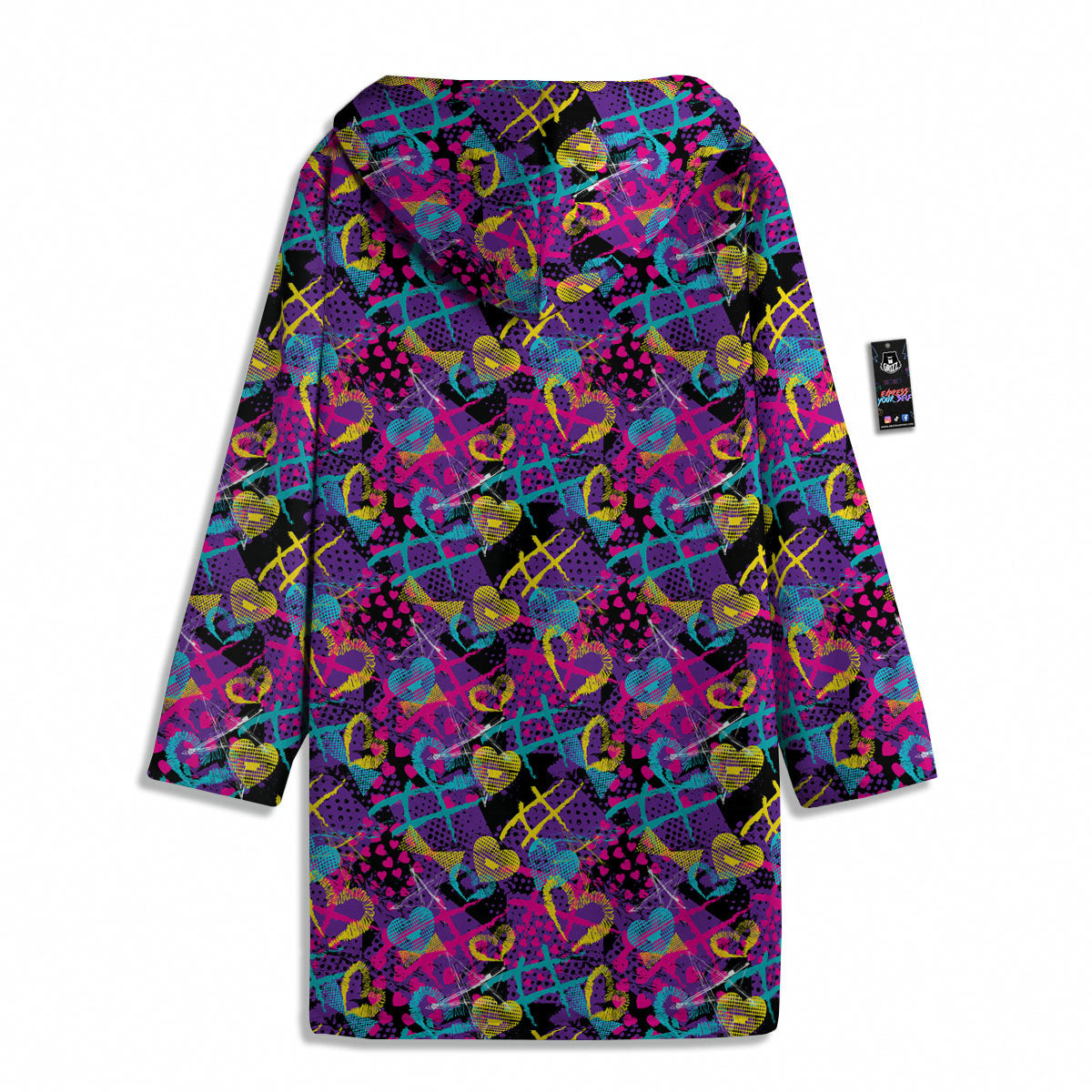 Heart Graffiti Print Pattern Men's Windbreaker Jacket-grizzshop