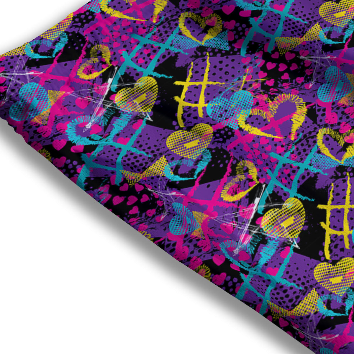 Heart Graffiti Print Pattern Mesh Shorts