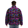 Heart Graffiti Print Pattern Puffer Jacket-grizzshop