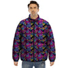 Heart Graffiti Print Pattern Puffer Jacket-grizzshop