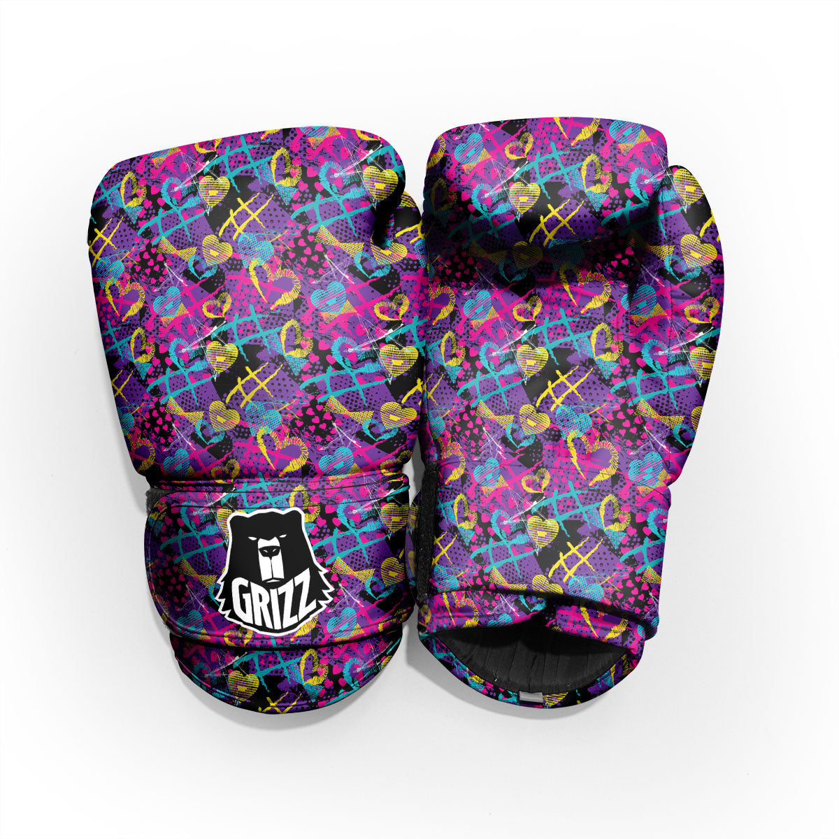 Heart Graffiti Print Pattern Pro Boxing Glove