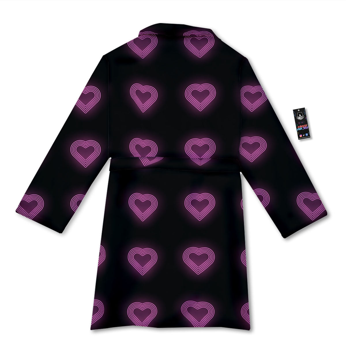 Heart Lights Print Pattern Bathrobe-grizzshop