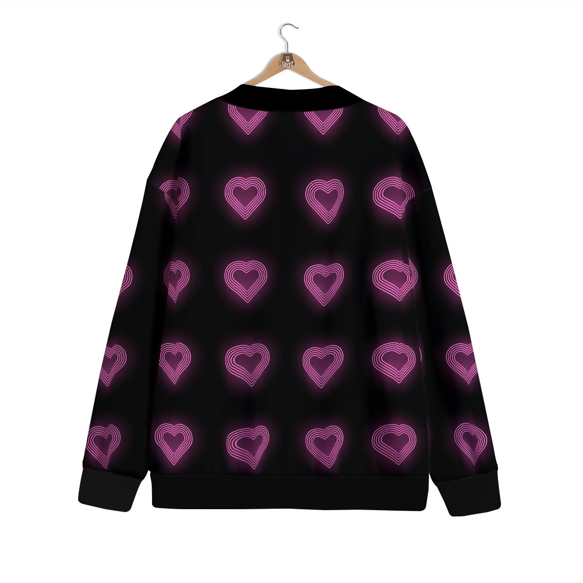 Heart Lights Print Pattern Cardigan-grizzshop