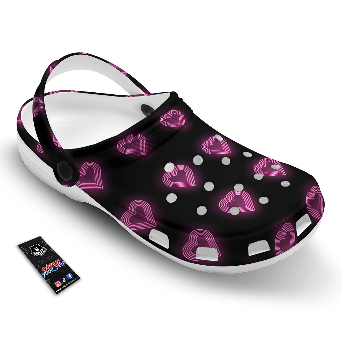 Heart Lights Print Pattern Clog-grizzshop