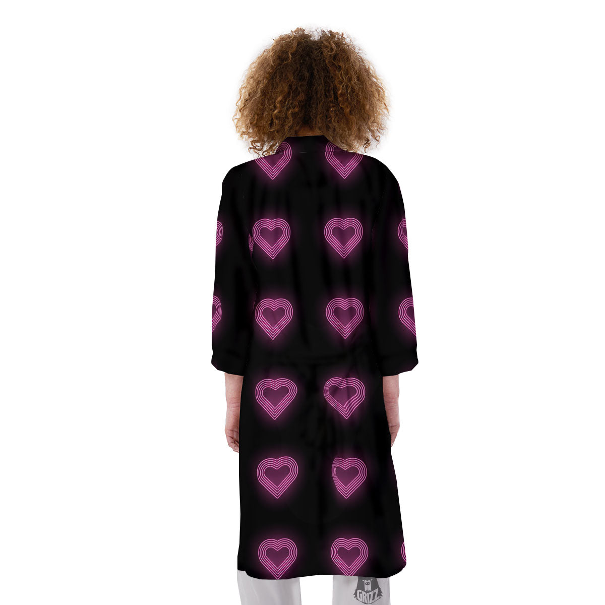 Heart Lights Print Pattern Kimono-grizzshop