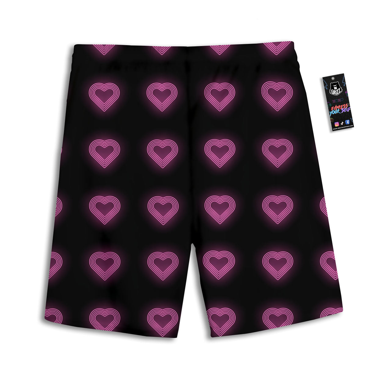 Heart Lights Print Pattern Men's Athletic Shorts