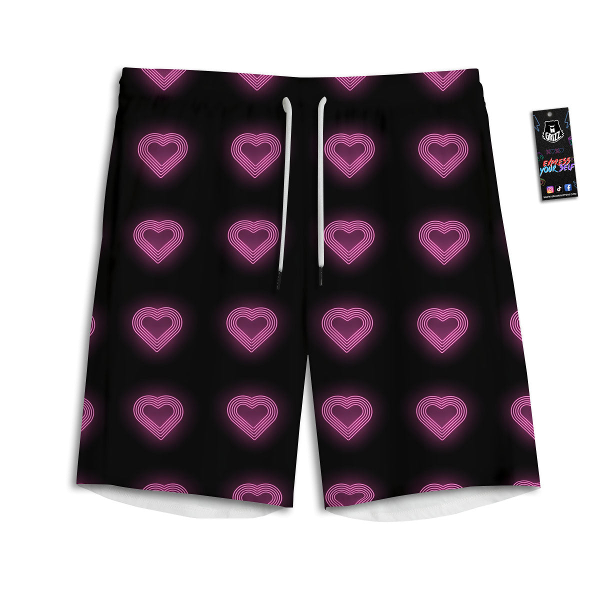 Heart Lights Print Pattern Men's Athletic Shorts