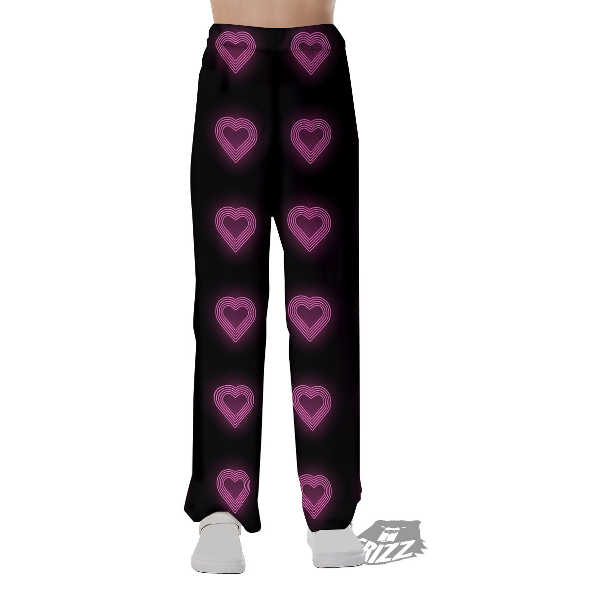Heart Lights Print Pattern Pajama Pants-grizzshop