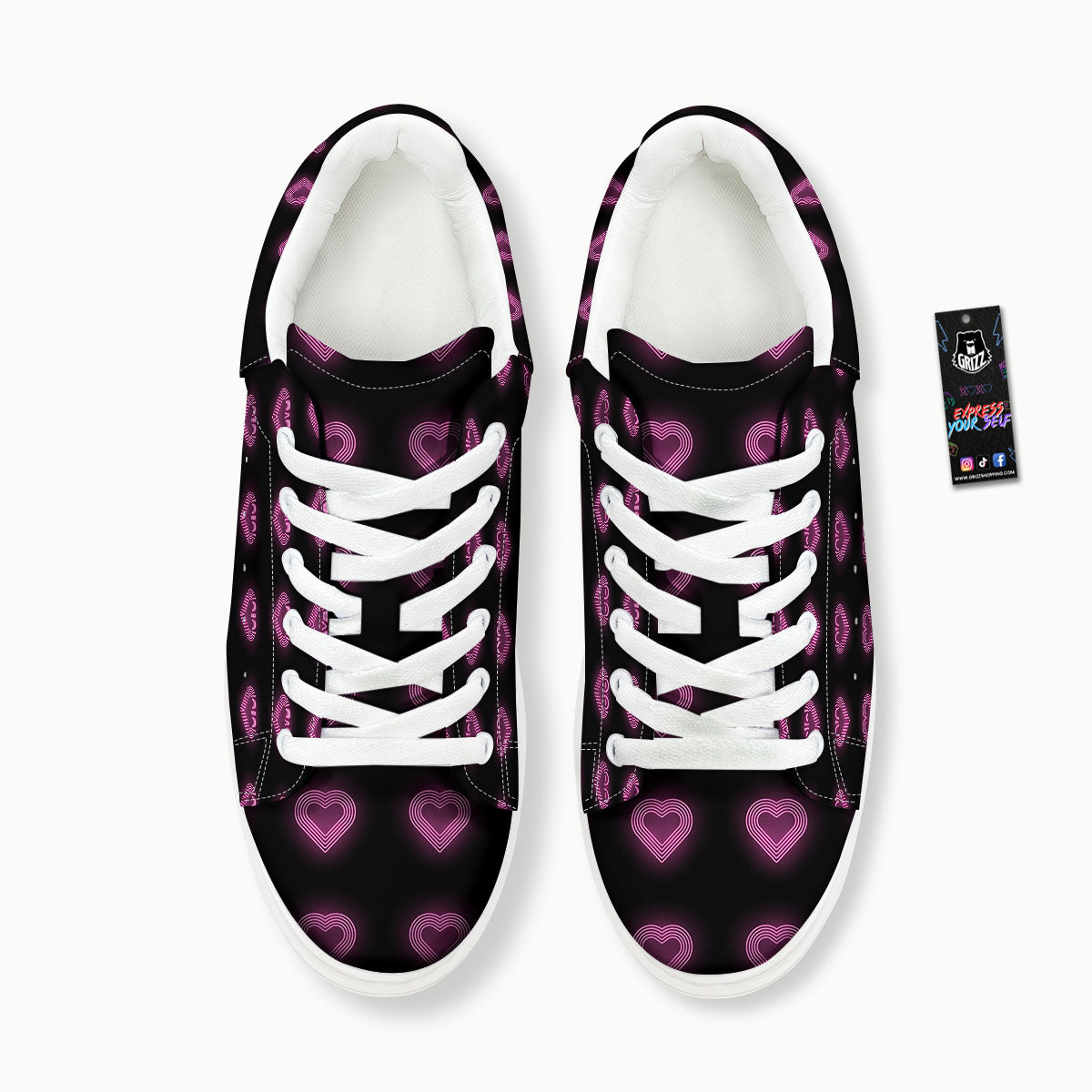 Heart Lights Print Pattern Platform Shoes-grizzshop
