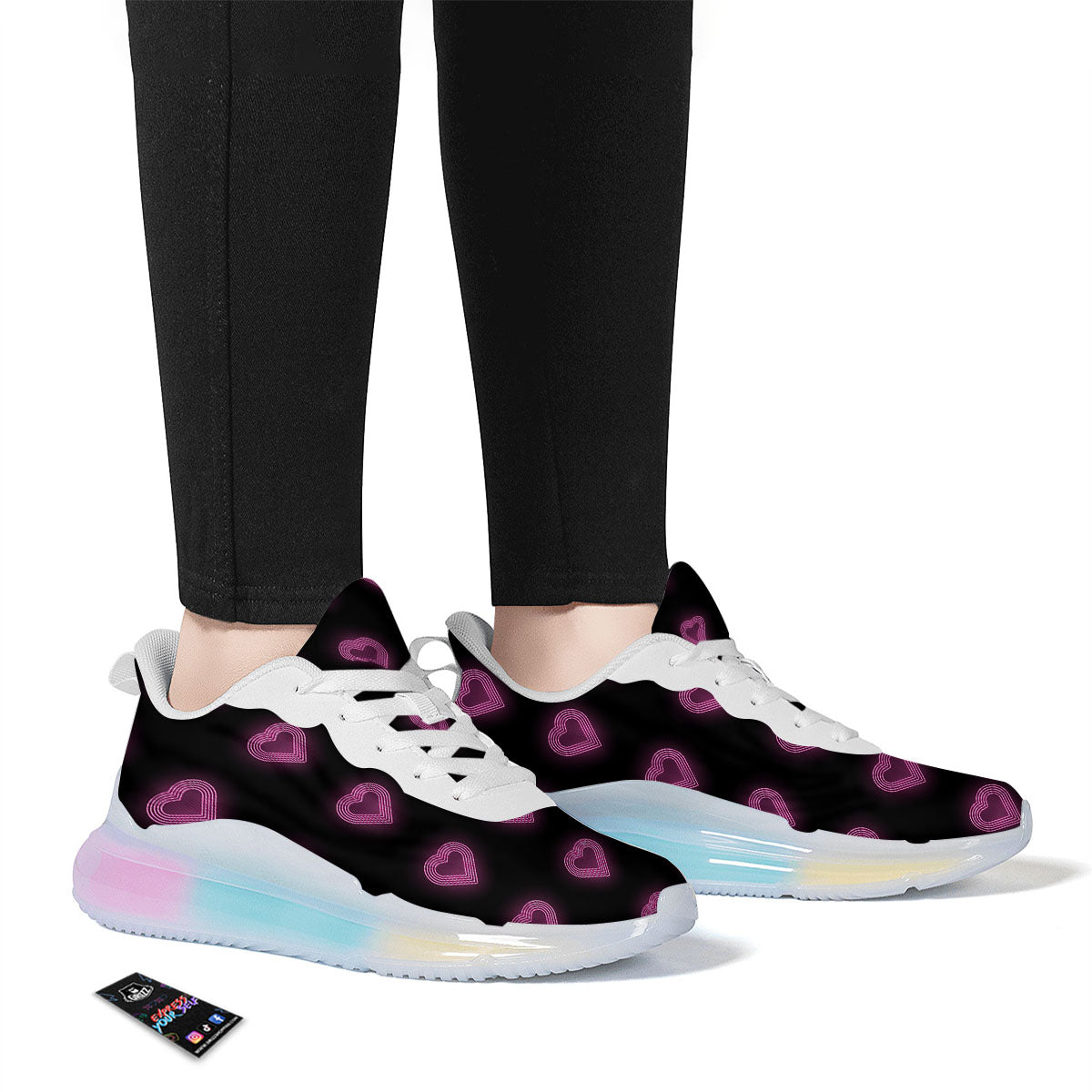 Heart Lights Print Pattern Running Sneakers-grizzshop