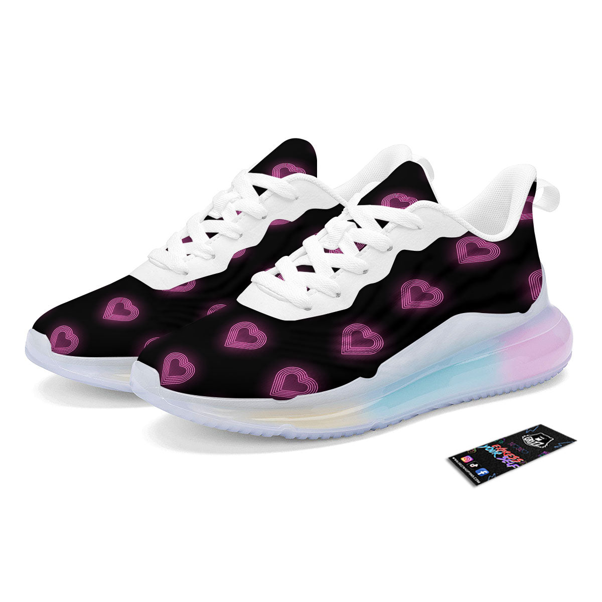 Heart Lights Print Pattern Running Sneakers-grizzshop