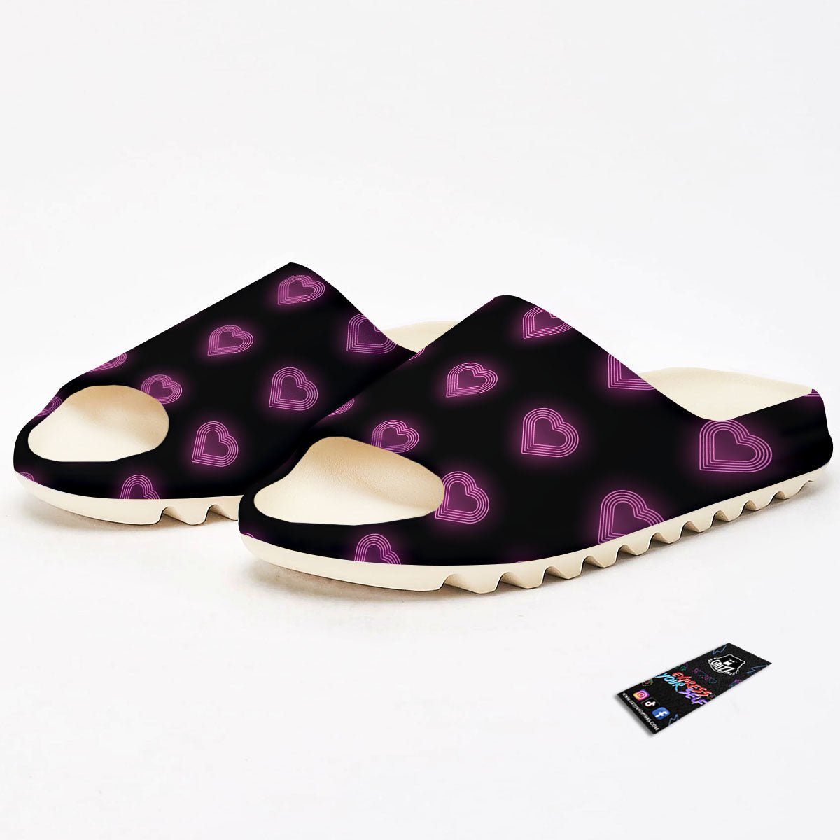 Heart Lights Print Pattern Sandals-grizzshop