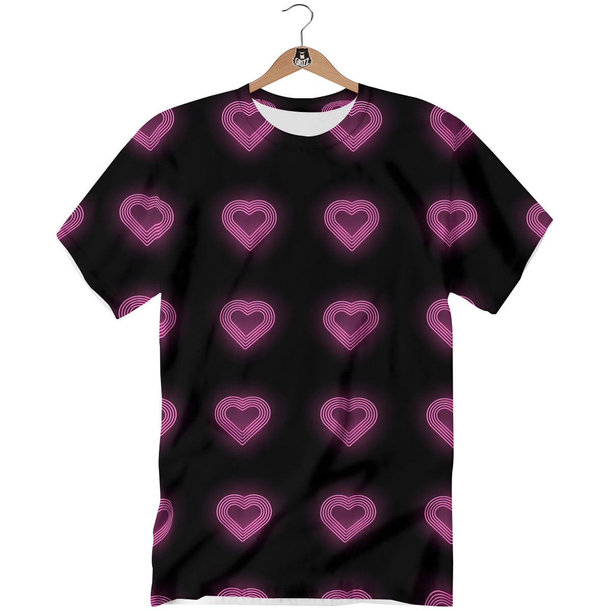 Heart Lights Print Pattern T-Shirt-grizzshop