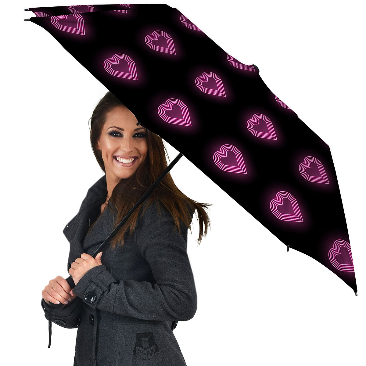 Heart Lights Print Pattern Umbrella-grizzshop
