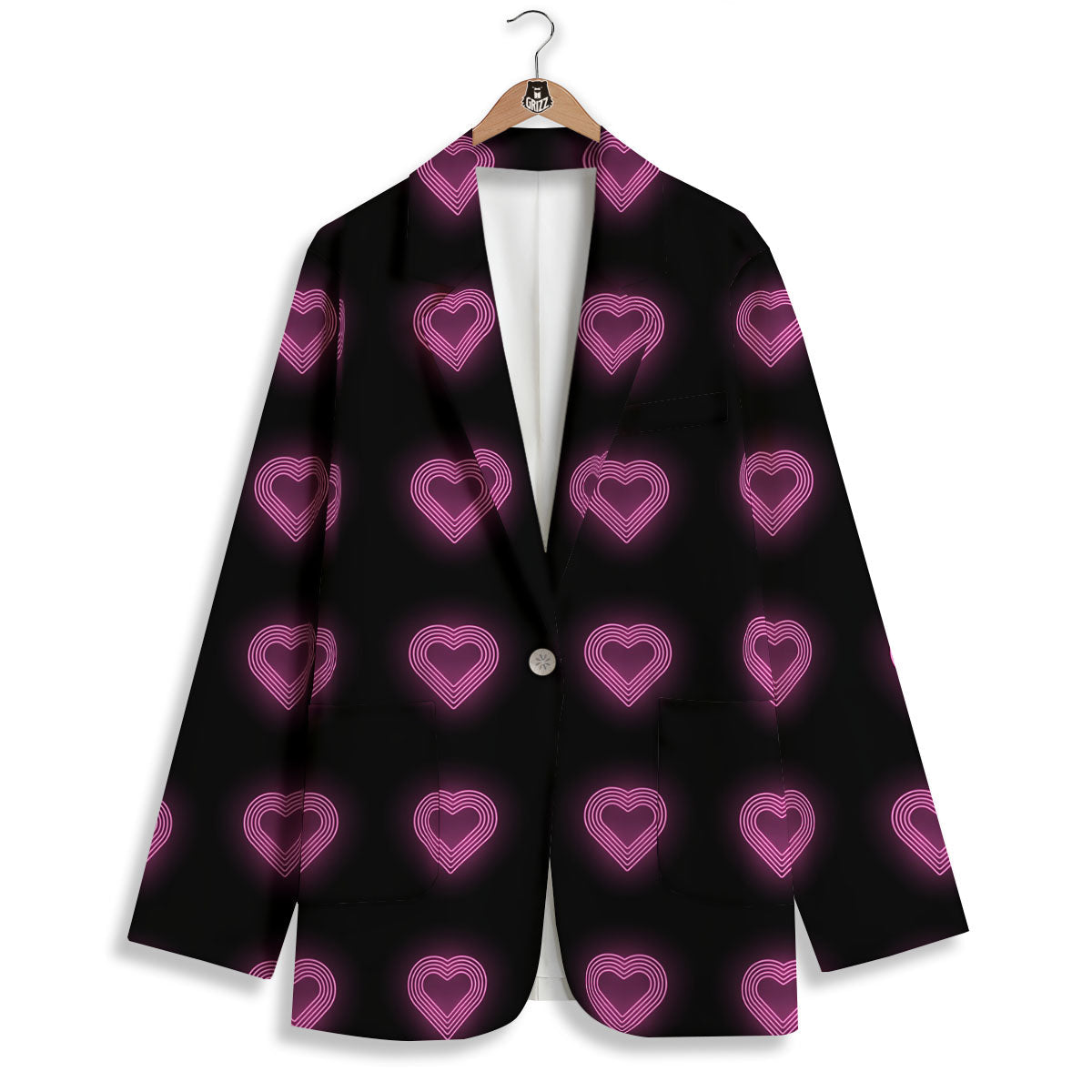 Heart Lights Print Pattern Women's Blazer-grizzshop
