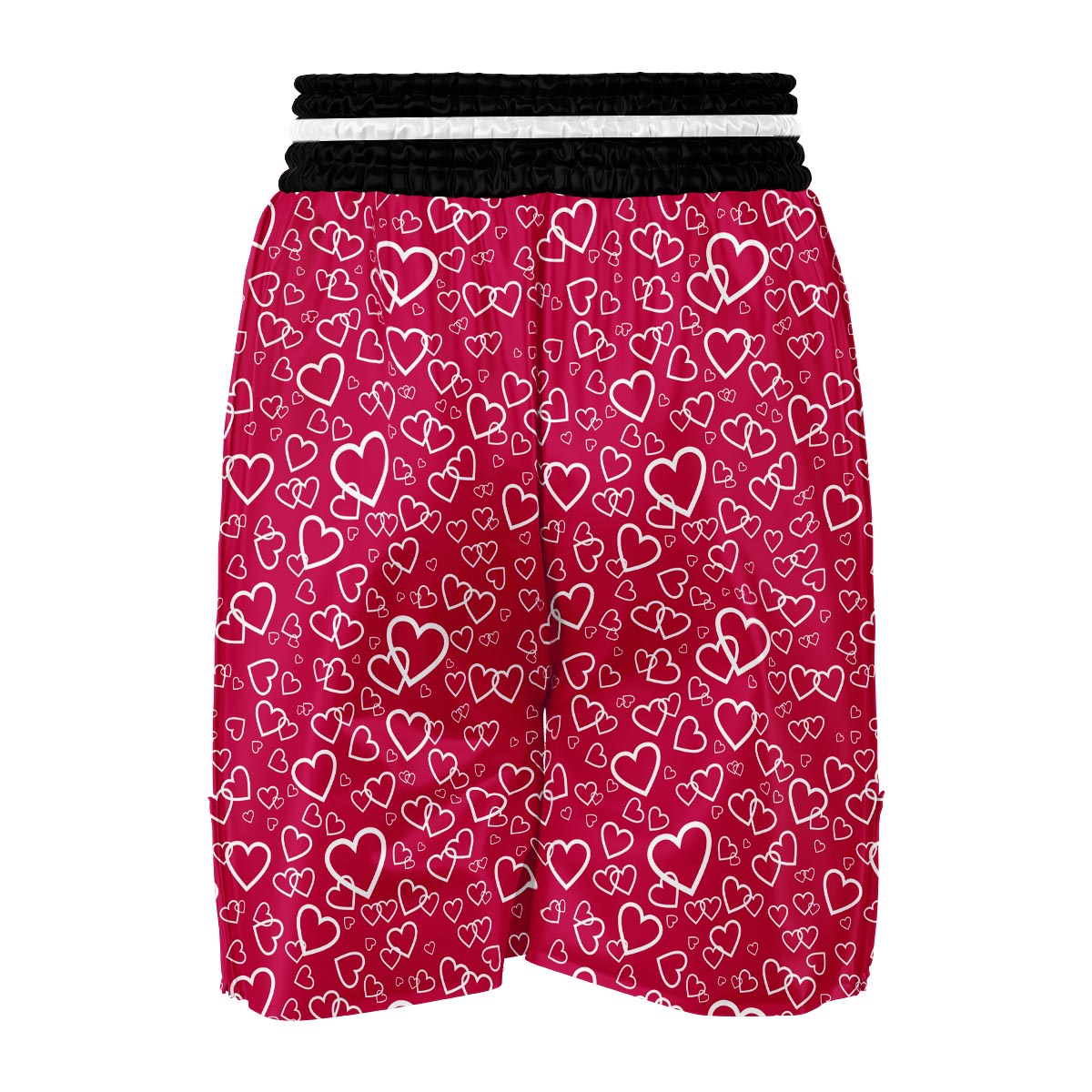 Heart Pattern Print Boxing Shorts-grizzshop