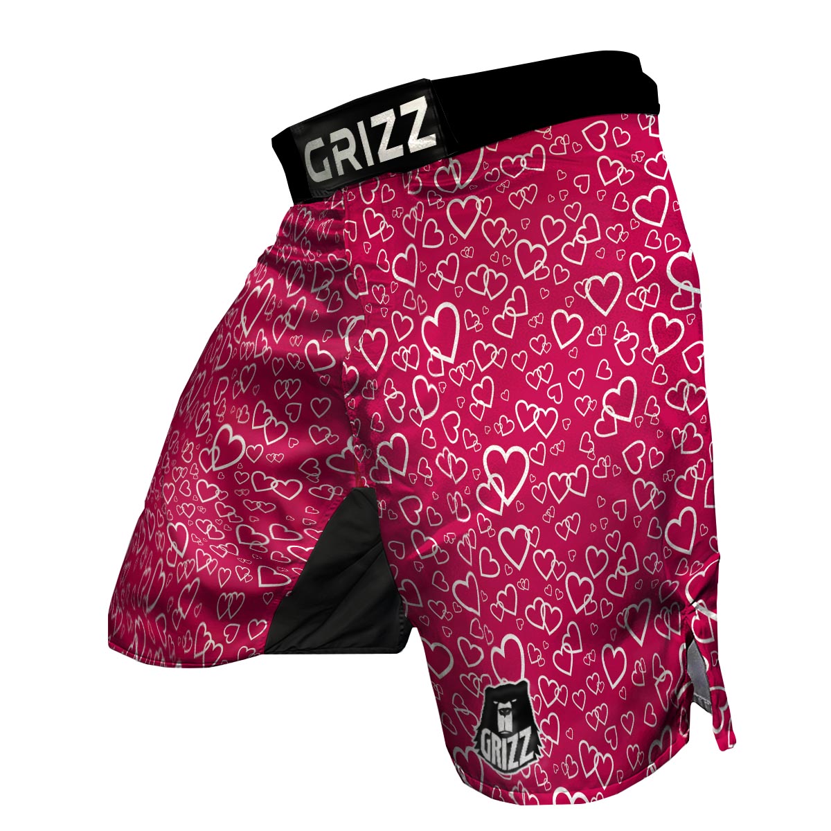 Heart Pattern Print MMA Shorts-grizzshop