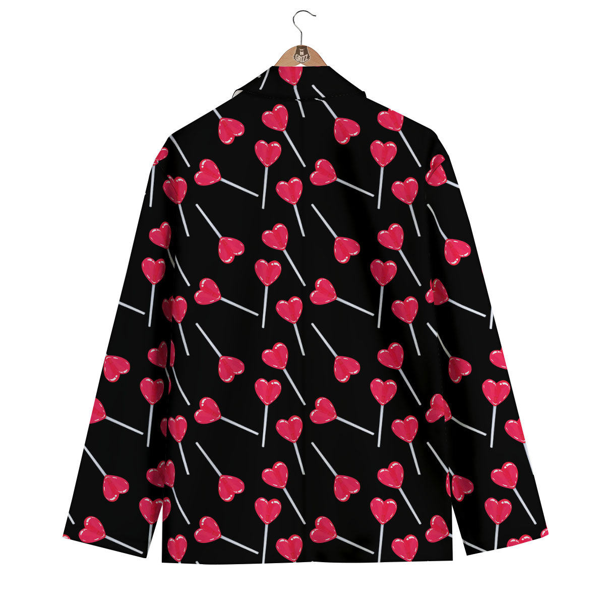 Heart Pink Lollipop Print Pattern Men's Blazer-grizzshop