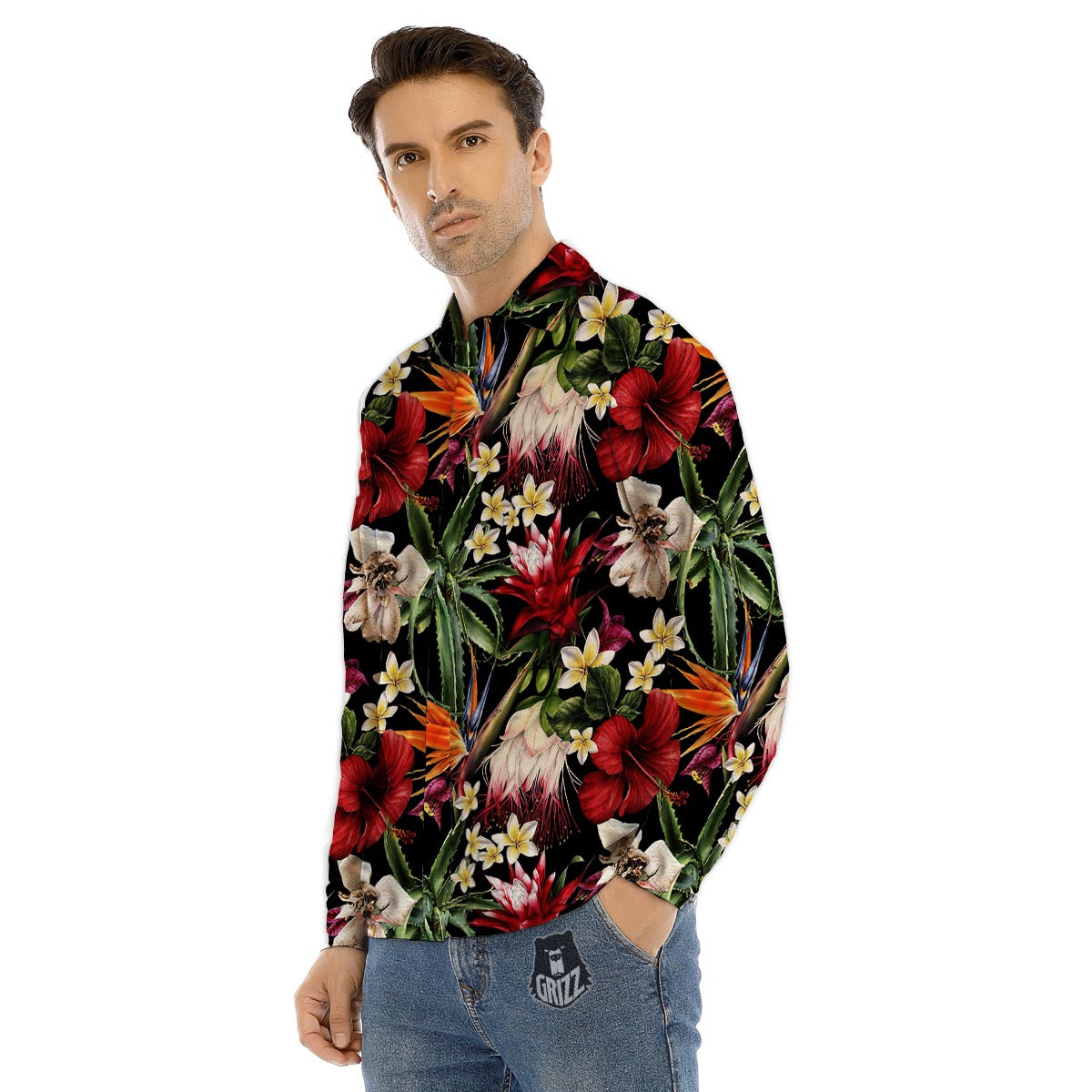 Heart Pink Lollipop Print Pattern Men's Dress Shirts-grizzshop