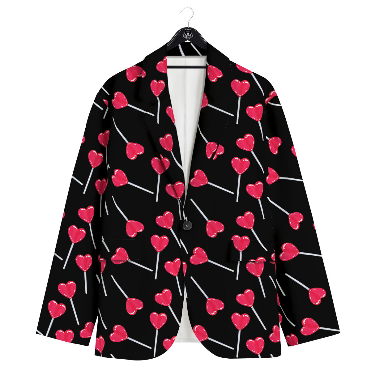 Heart Pink Lollipop Print Pattern Men's Sport Coat-grizzshop