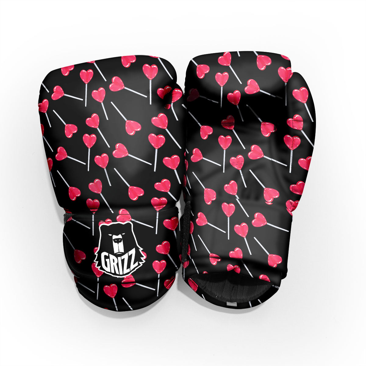 Heart Pink Lollipop Print Pattern Pro Boxing Glove
