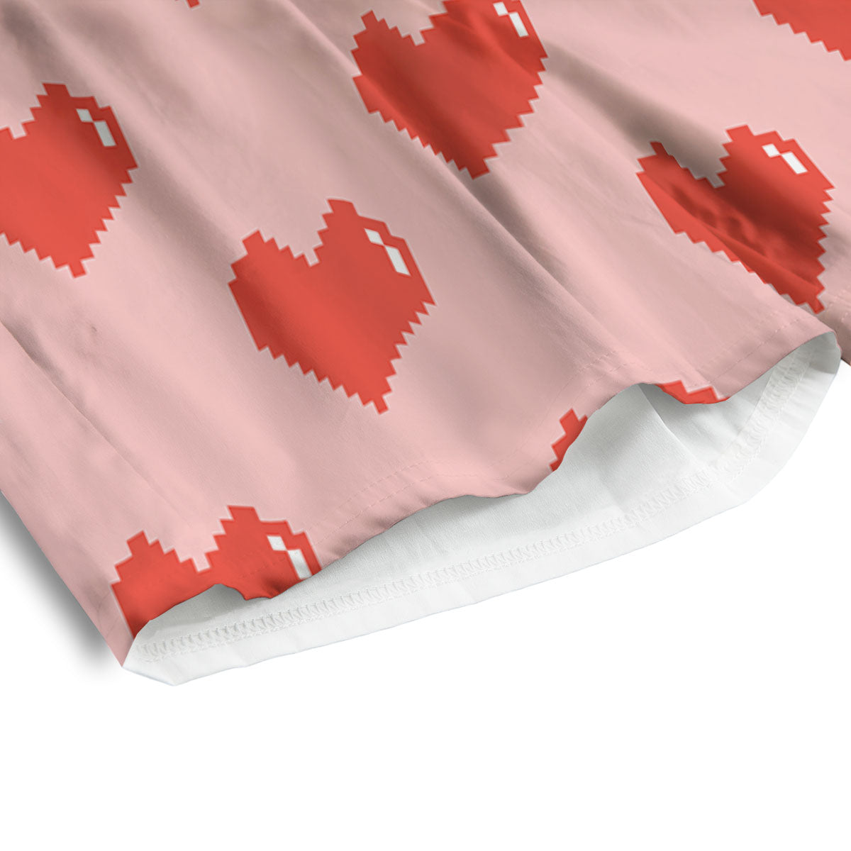 Heart Pixel Print Pattern Men's Athletic Shorts