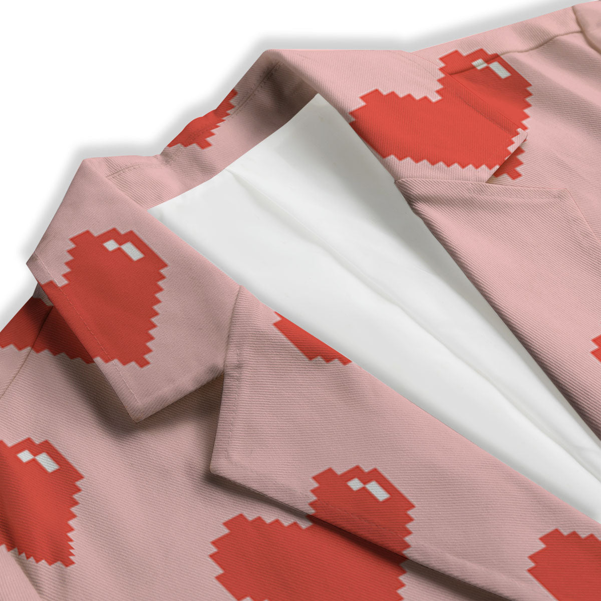 Heart Pixel Print Pattern Women's Blazer-grizzshop