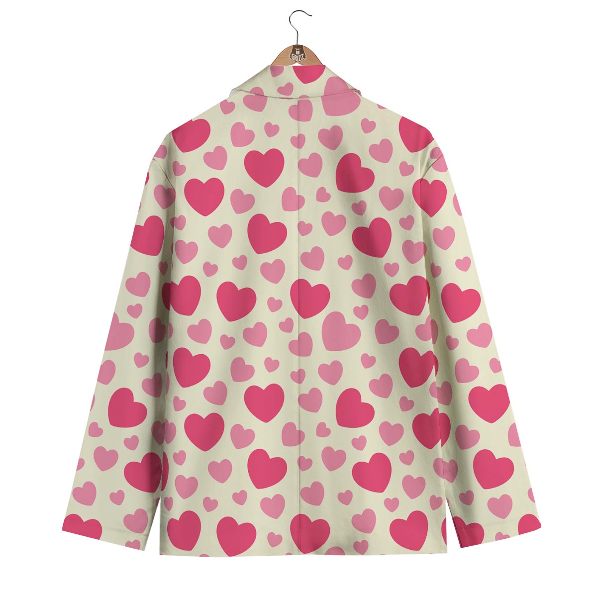 Heart Print Pattern Men's Blazer-grizzshop