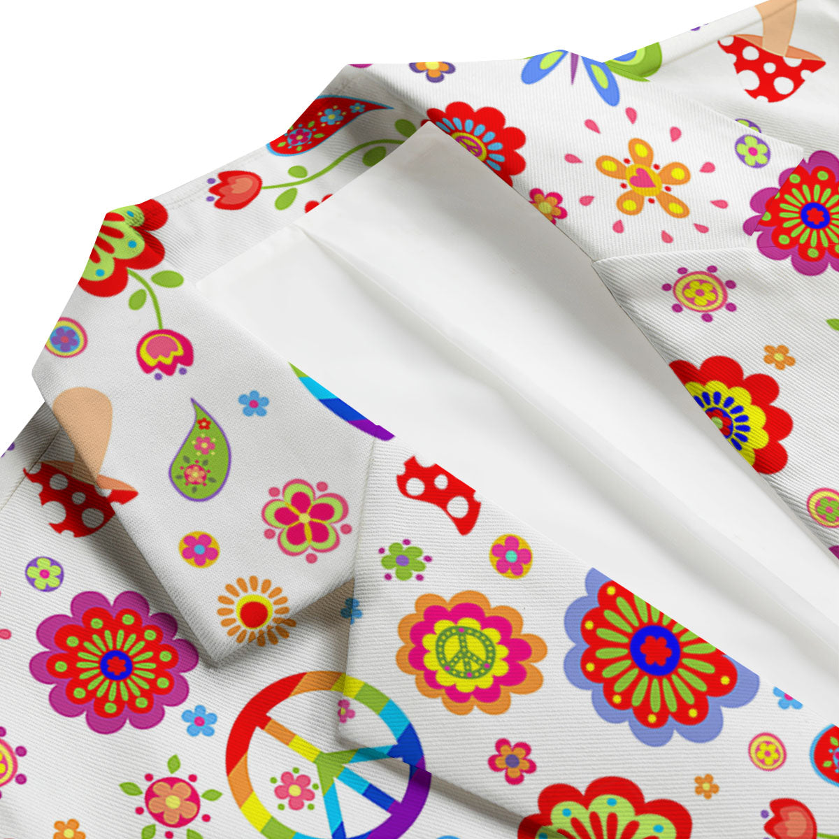Heart Psychedelic Peace Sign Print Pattern Men's Blazer-grizzshop