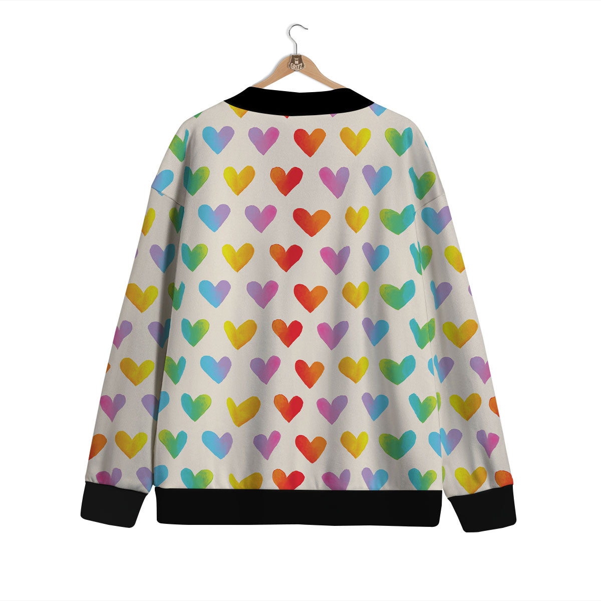 Heart Rainbow Print Pattern Cardigan-grizzshop