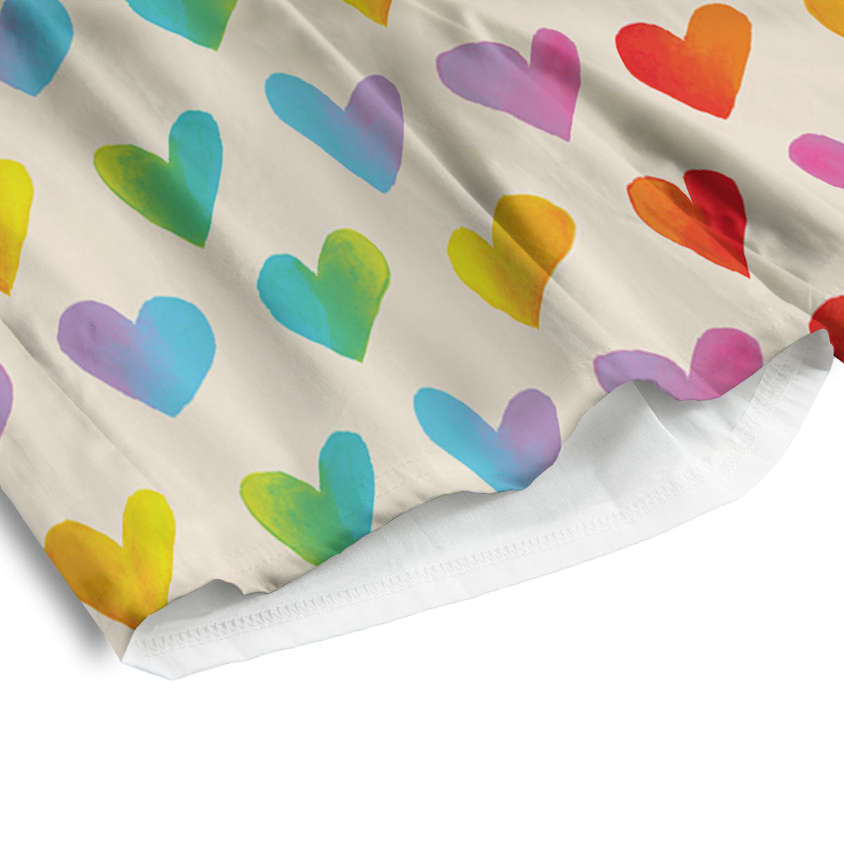 Heart Rainbow Print Pattern Men's Athletic Shorts
