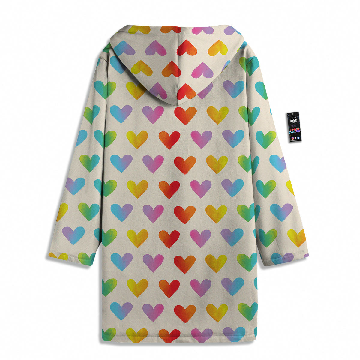 Heart Rainbow Print Pattern Men's Windbreaker Jacket-grizzshop