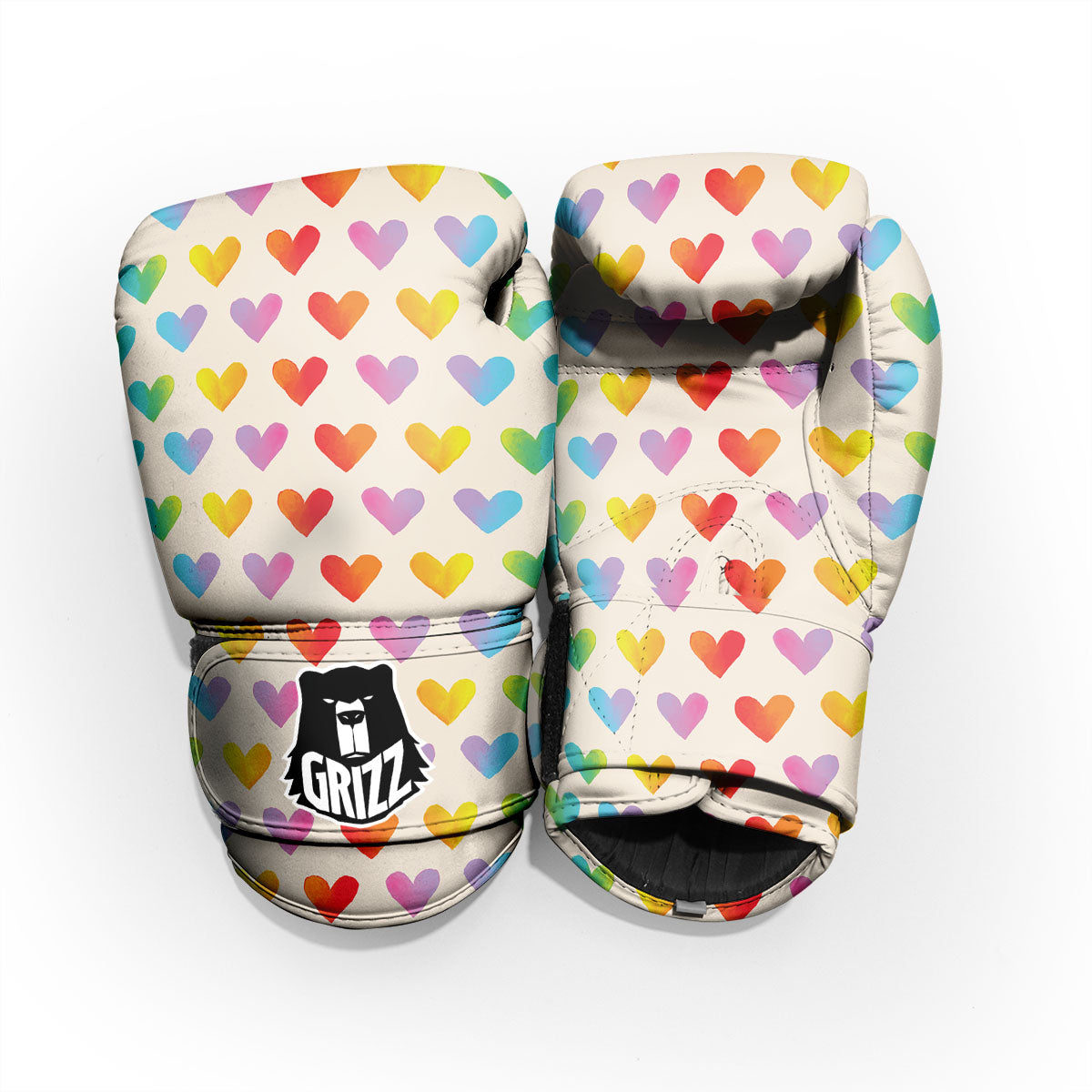 Heart Rainbow Print Pattern Pro Boxing Glove