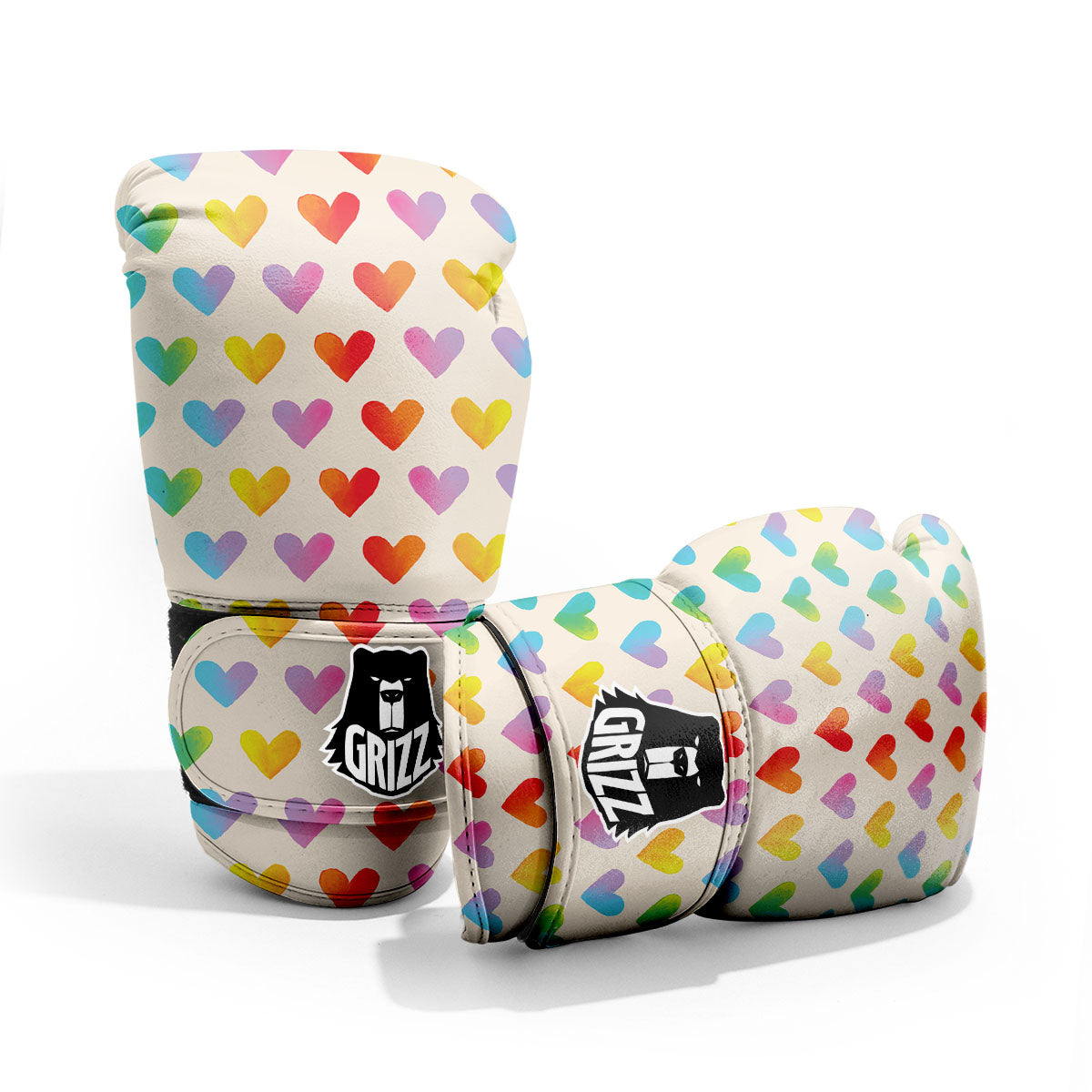 Heart Rainbow Print Pattern Pro Boxing Glove