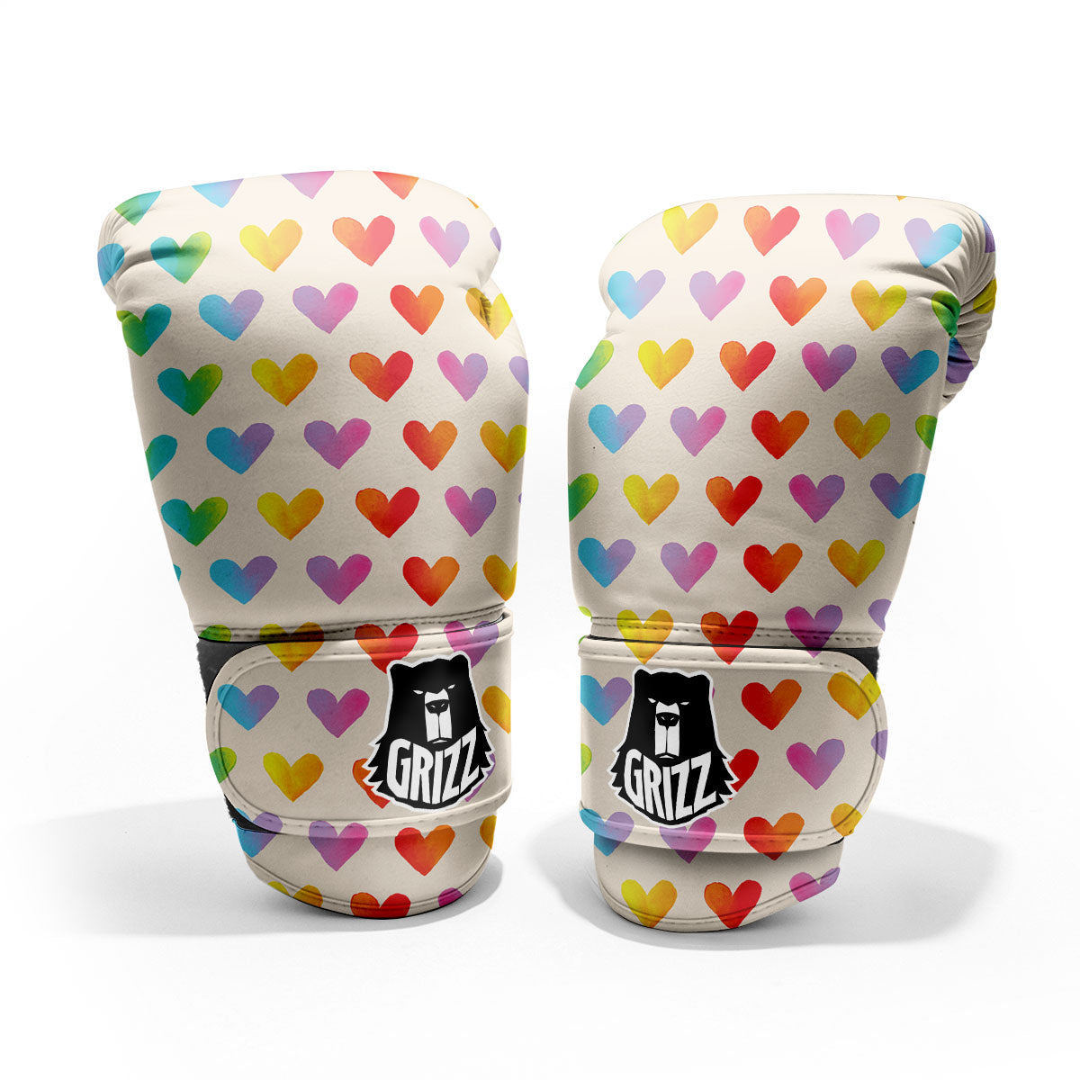 Heart Rainbow Print Pattern Pro Boxing Glove