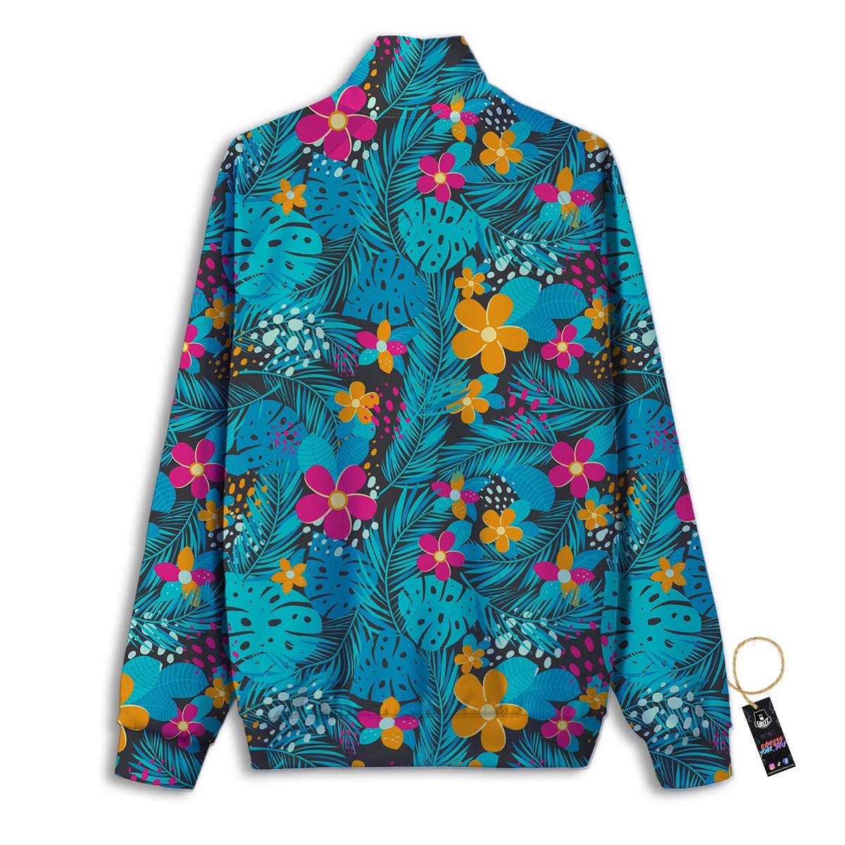 Heart Rainbow Print Pattern Track Jacket-grizzshop
