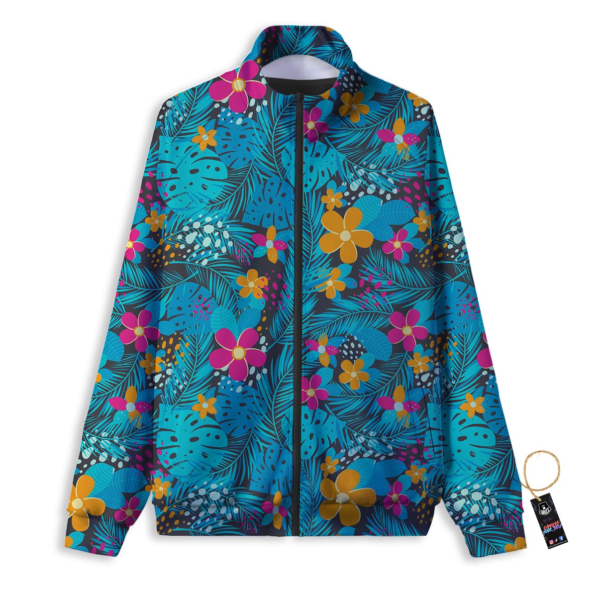 Heart Rainbow Print Pattern Track Jacket-grizzshop