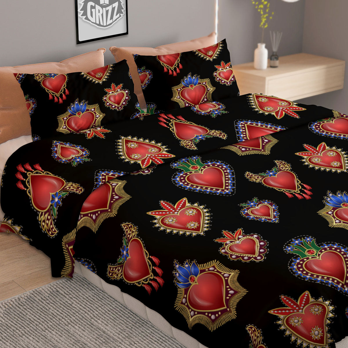 Hawaiian Flower And Tropical Leaf Print Pattern Duvet Cover Bedding Set