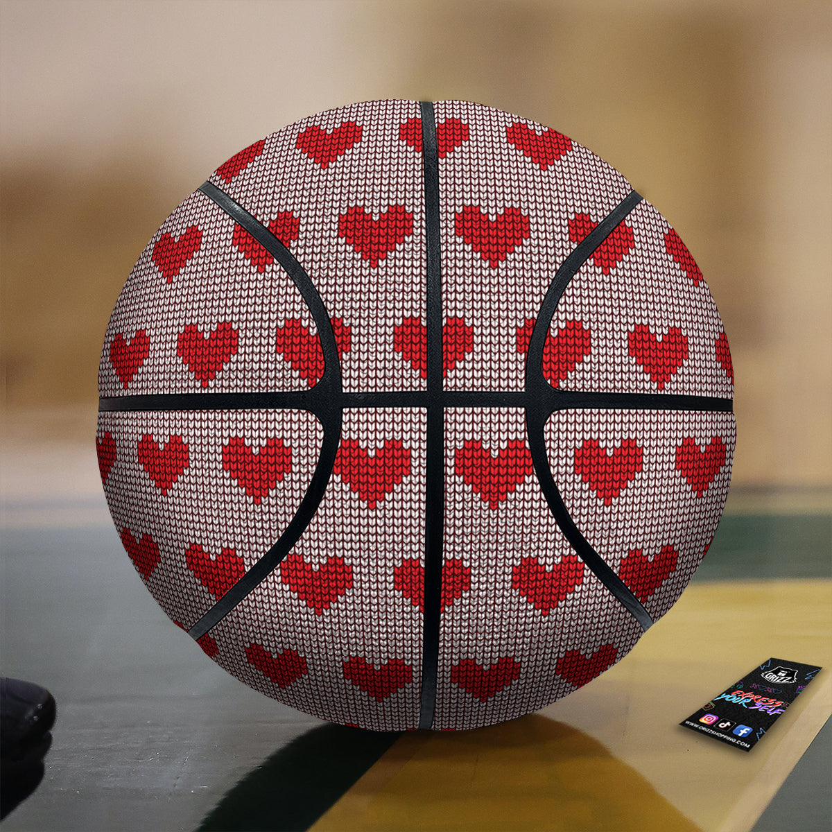 Heart Valentine's Day Print Pattern Basketball