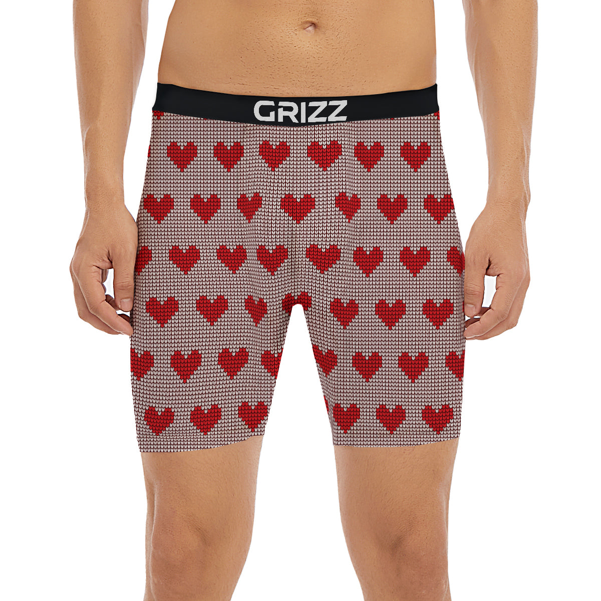 Heart Valentine's Day Print Pattern Boxer Briefs-grizzshop