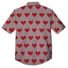 Heart Valentine's Day Print Pattern Button Up Shirt-grizzshop