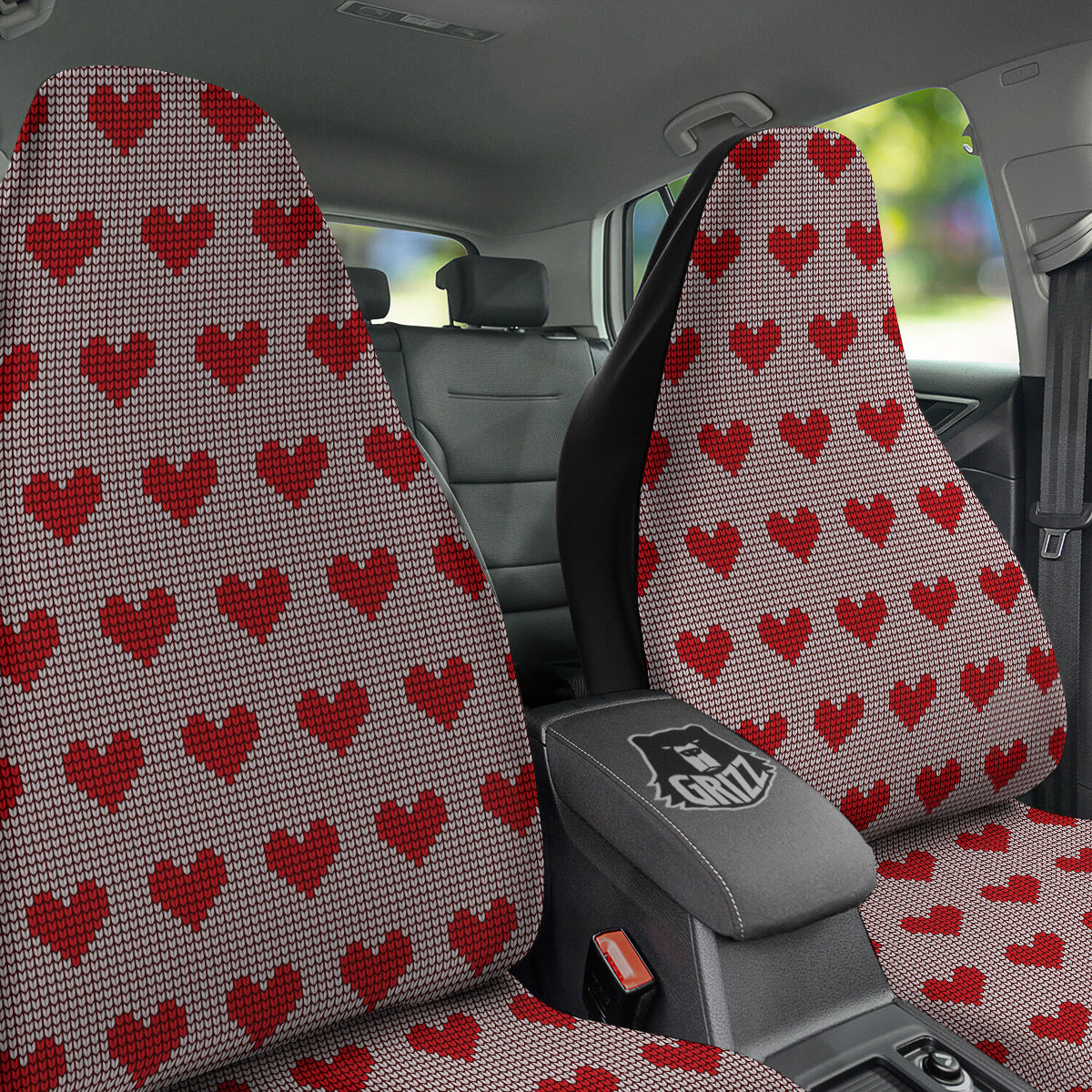 Heart Valentine's Day Print Pattern Car Seat Covers-grizzshop