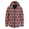 Heart Valentine's Day Print Pattern Down Jacket-grizzshop