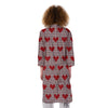 Heart Valentine's Day Print Pattern Kimono-grizzshop