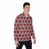 Heart Valentine's Day Print Pattern Men's Long Sleeve Shirts-grizzshop